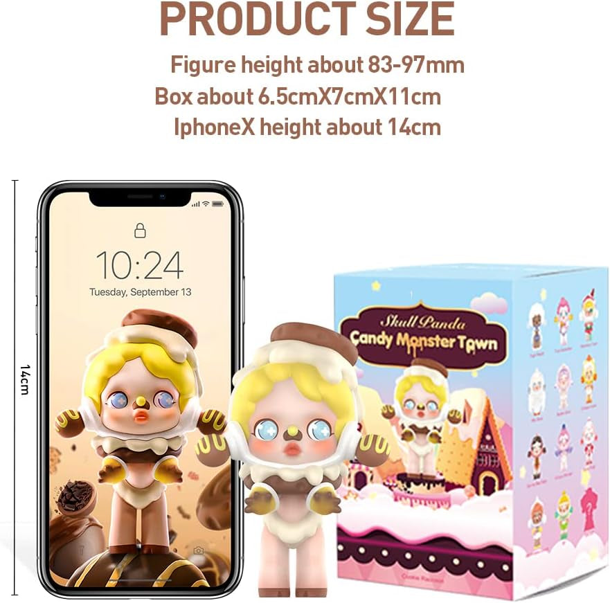 Skullpanda Candy Monster Town Series 3PC Blind Box Action Figure Toy Box Bulk Popular Collectible Random Art Toy Hot Toys Cute Figure Creative Gift, for Christmas Birthday Party Holiday