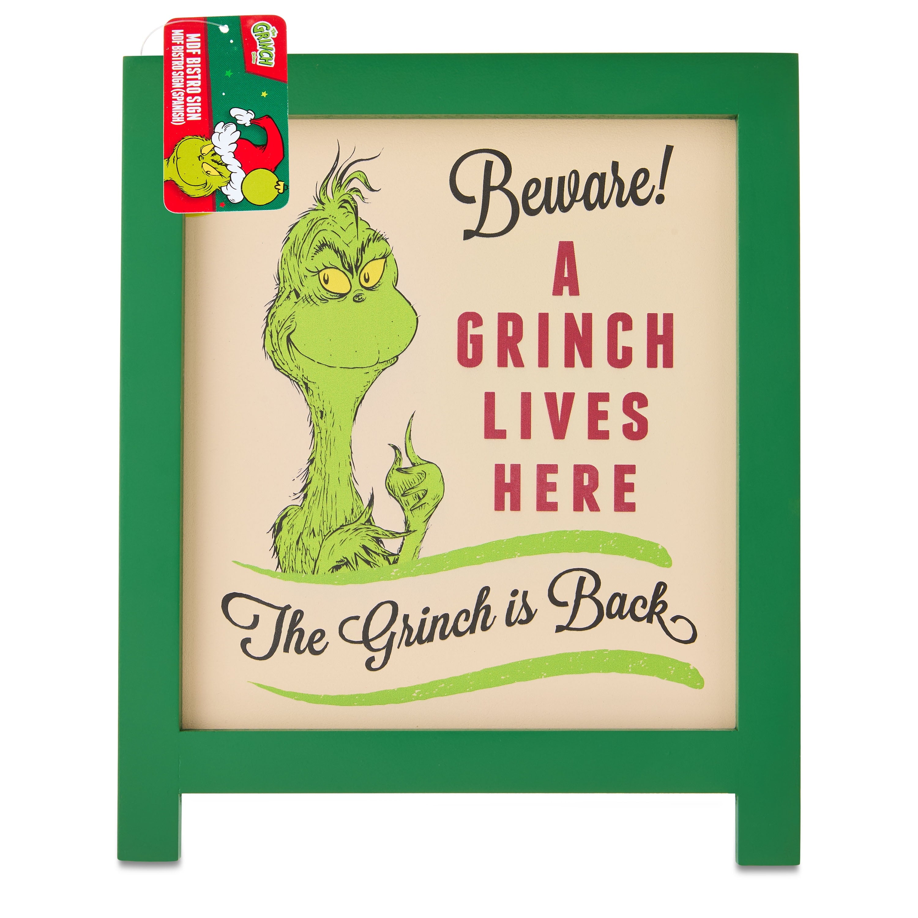 Grinch Tabletop Double Sided Bistro Sign, MDF, by