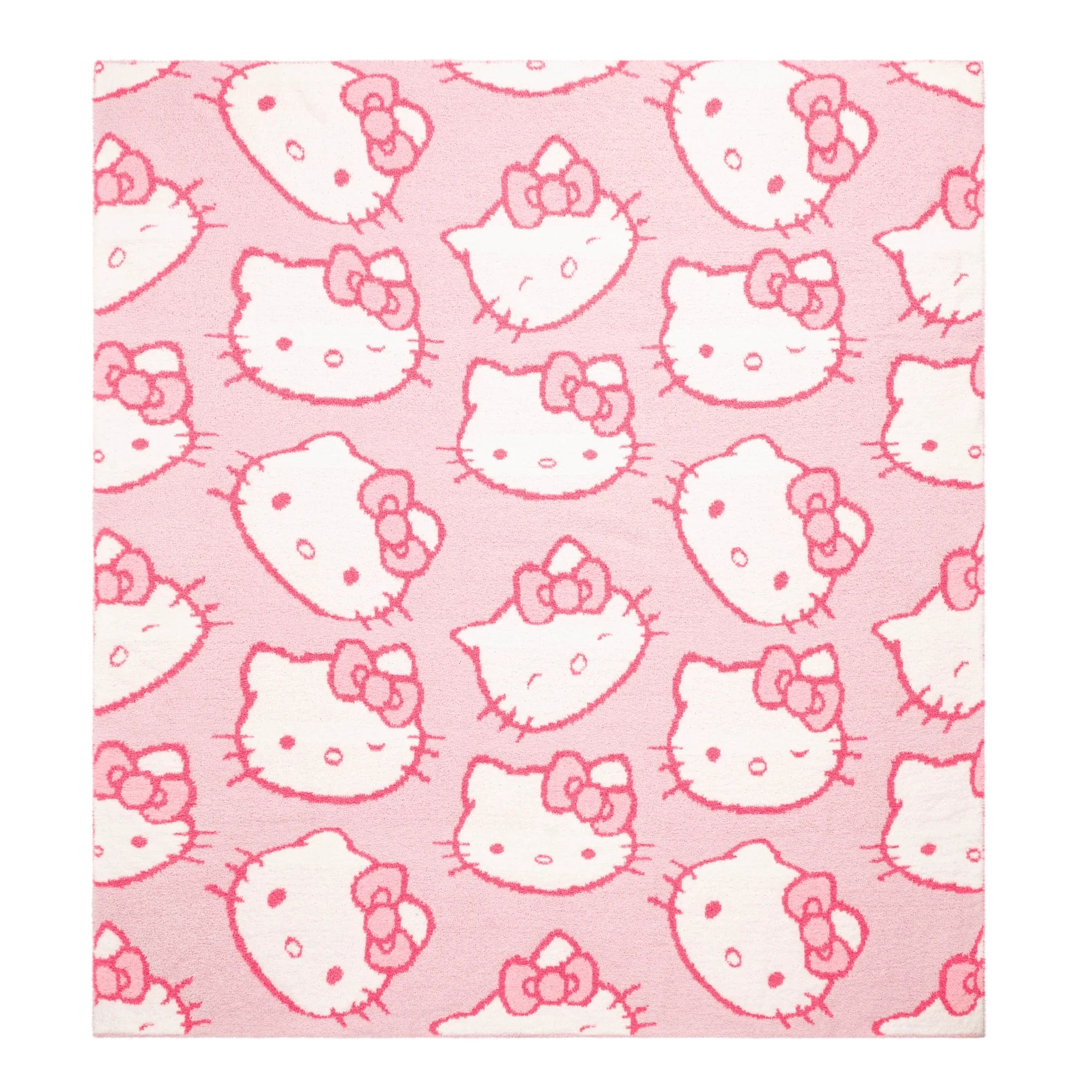 Hello Kitty Cute Faces Feather Knit Throw