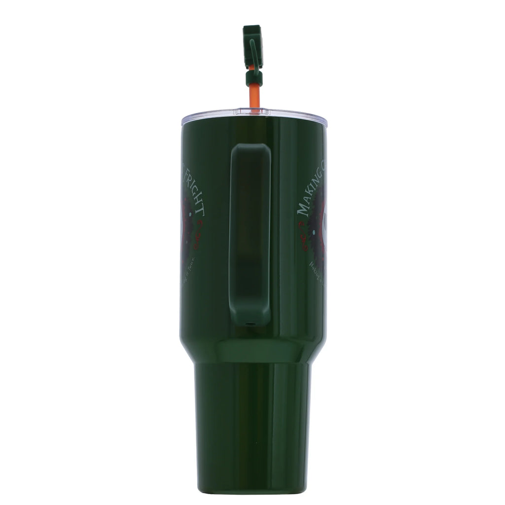 Nightmare before Christmas Holiday Fright Wreath Tumbler with Handle, Straw Cover Cap, Lid and Straw, Stainless Steel, 40 Oz