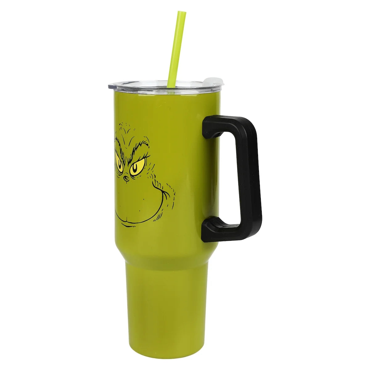 Grinch Grinning Face 40 Oz Green Stainless Steel Tumbler with Handle