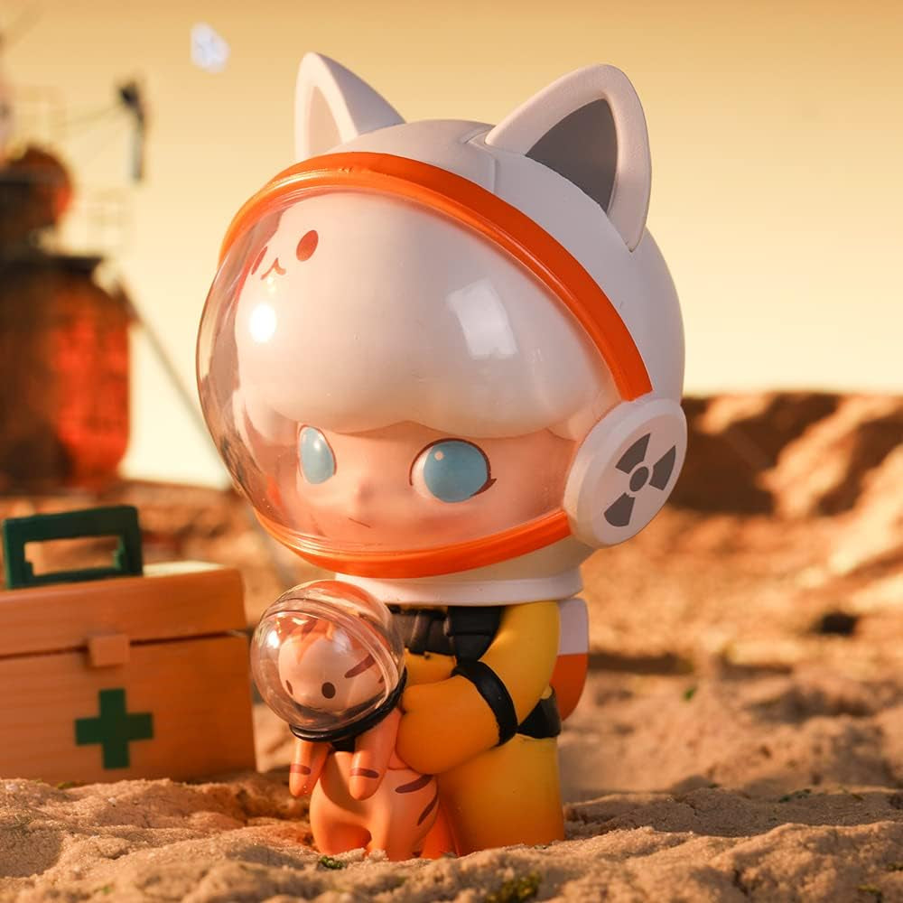 DIMOO Space Travel Series 3PC Blind Box Action Figure Toy Box Bulk Popular Collectible Random Art Toy Hot Toys Cute Figure Creative Gift, for Christmas Birthday Party Holiday