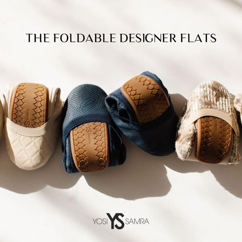 Samara Women'S Leather Metallic Foldable Ballet Flat