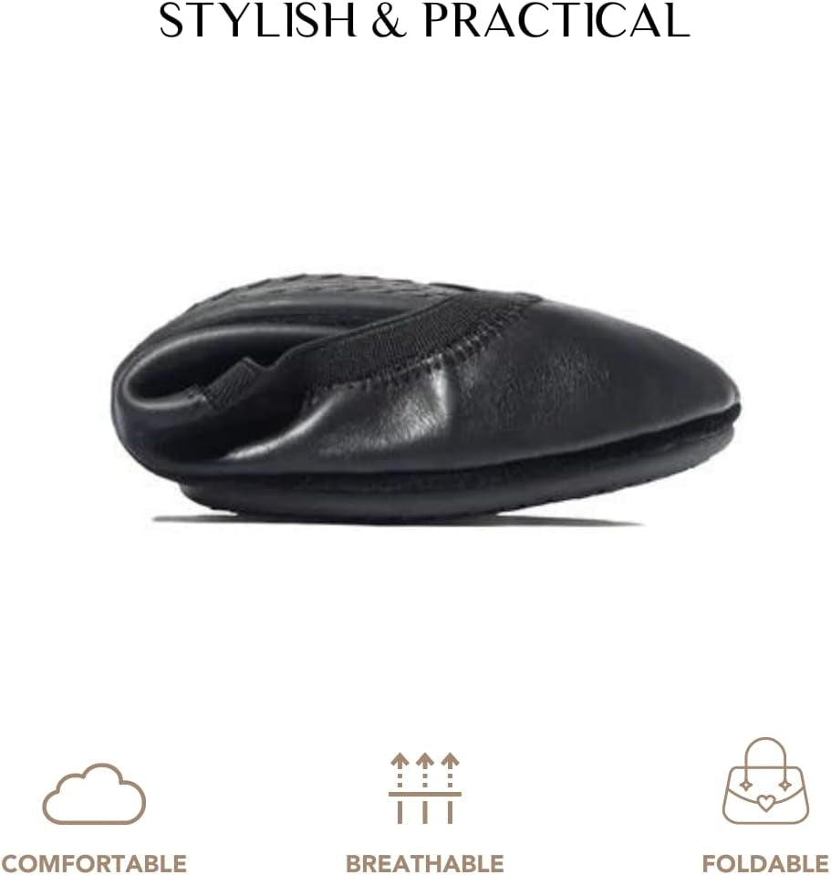 Samara Women'S Leather Metallic Foldable Ballet Flat