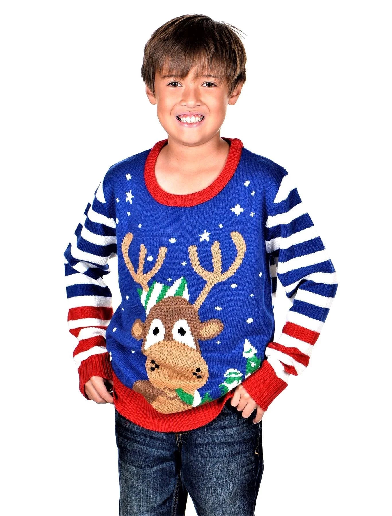 Kids Christmas Sweater, Children'S Acrylic Holiday Pullover for Boys & Girls, 9-10 Years