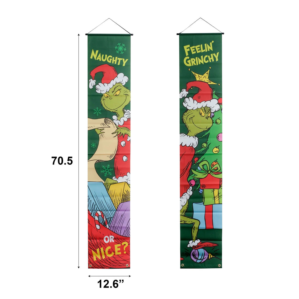 How the Grinch Stole Christmas Door Banner 2 Pack, 70 Inches, Green, Multi-Color by