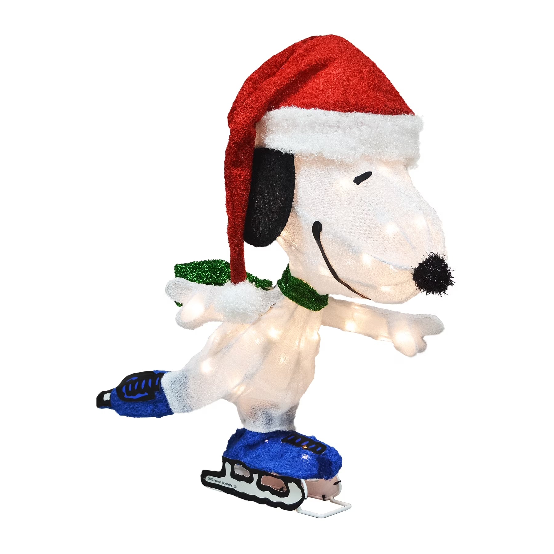 24IN PEANUTS LED 3D PRELIT YARD DÉCOR SKATING SNOOPY, White