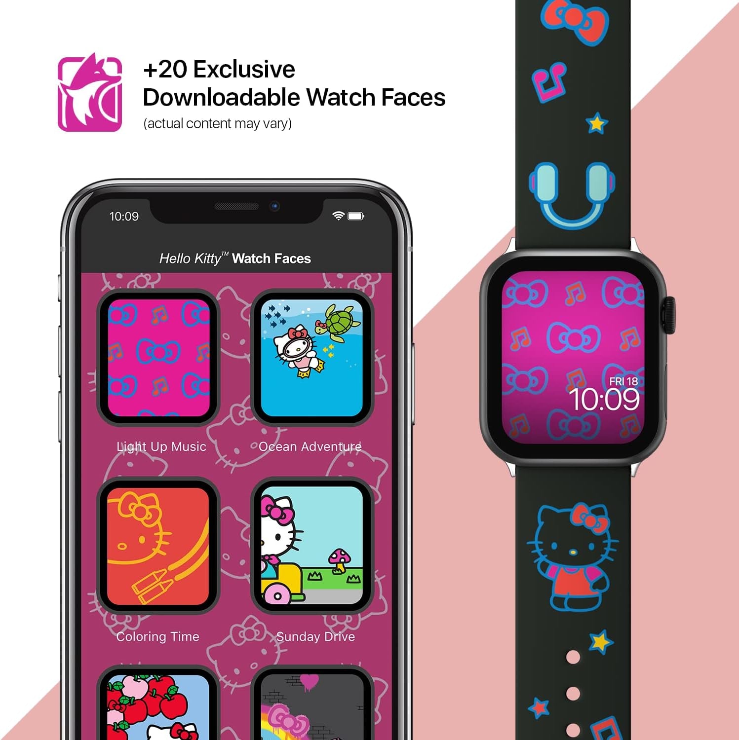 Hello Kitty Smartwatch Band - Officially Licensed, Compatible with Apple Watch (Not Included)