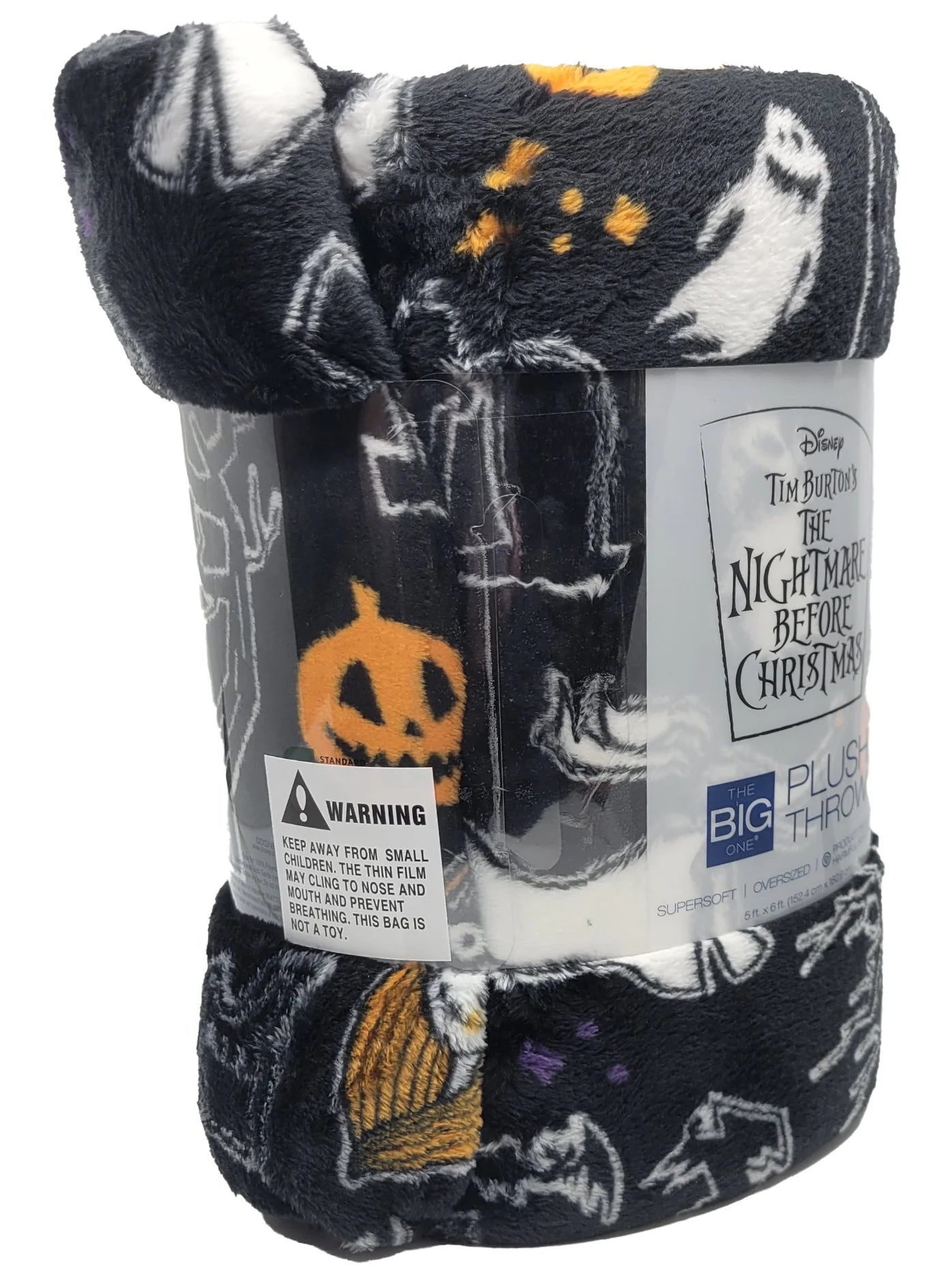 Nightmare before Christmas Throw Blanket, Plush Fuzzy Soft Warm Cozy 5 Ft X 6 Ft