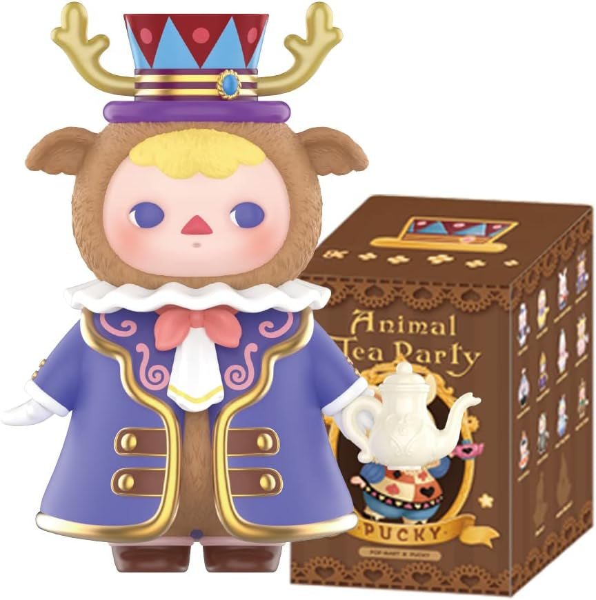 PUCKY Animal Tea Party Blind Box Figures, Random Design Toys for Modern Home Decor, Collectible Toy Set for Desk Accessories, 3PC