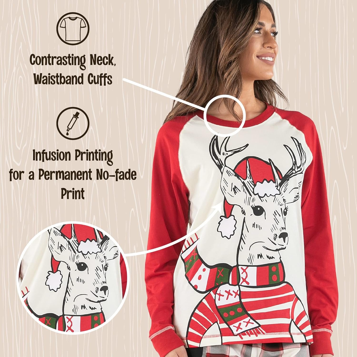 Pajamas for Women, Cute Pajama Pants and Long Sleeve Top Separates