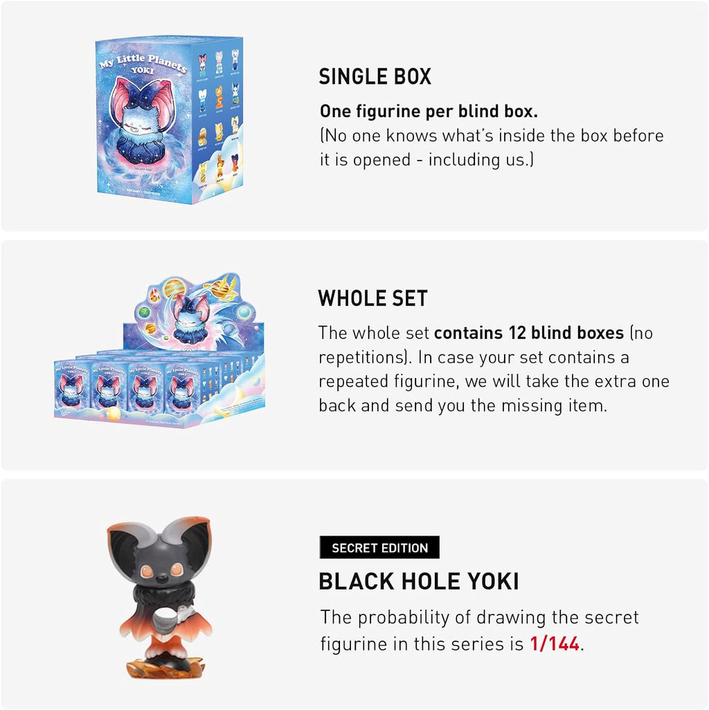 Yoki My Little Planet Series 3PC Blind Box Toy Box Bulk Popular Collectible Random Art Toy Hot Toys Cute Figure Creative Gift, for Christmas Birthday Party Holiday
