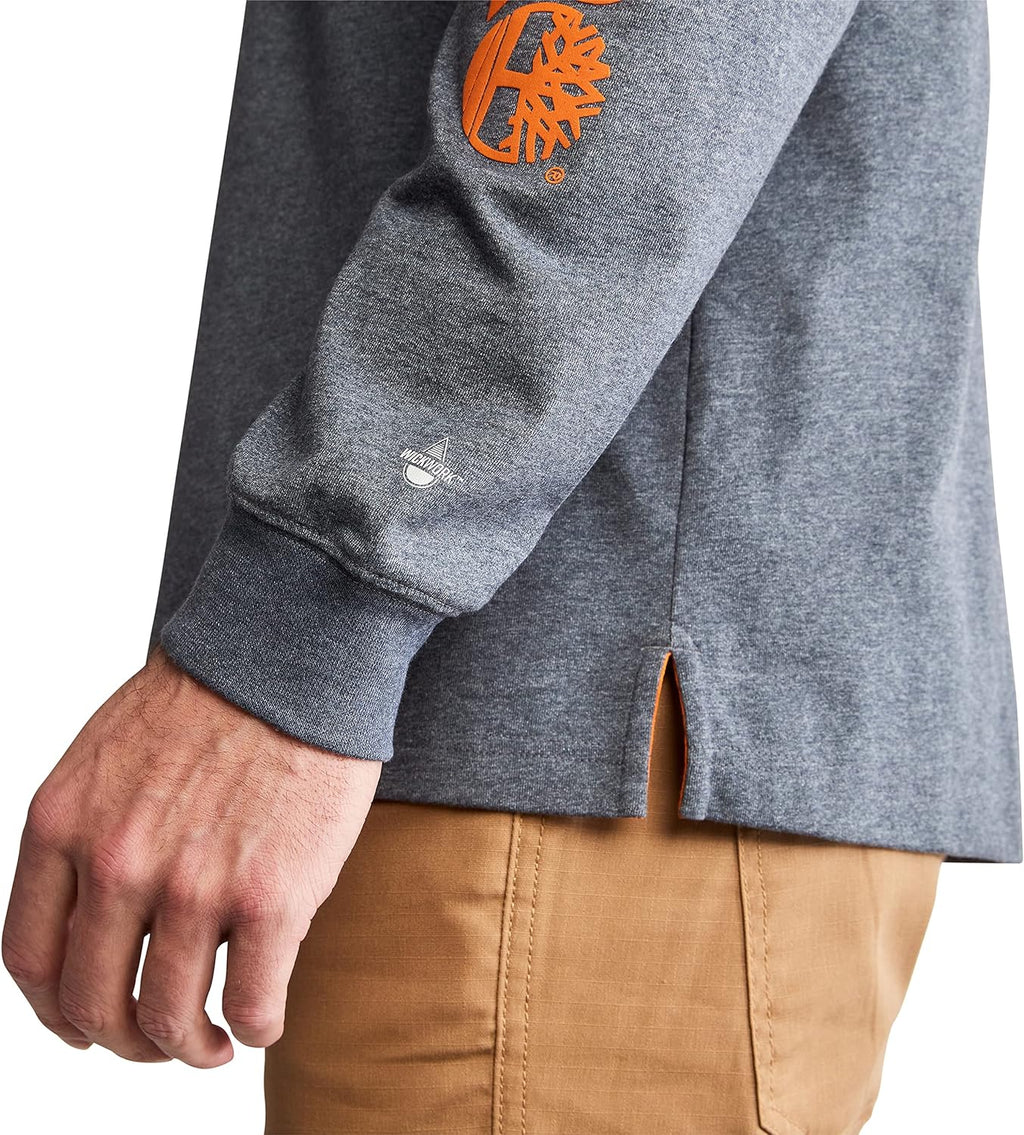 Mens Base Plate Long Sleeve T-Shirt with Sleeve Logo Big & Tall