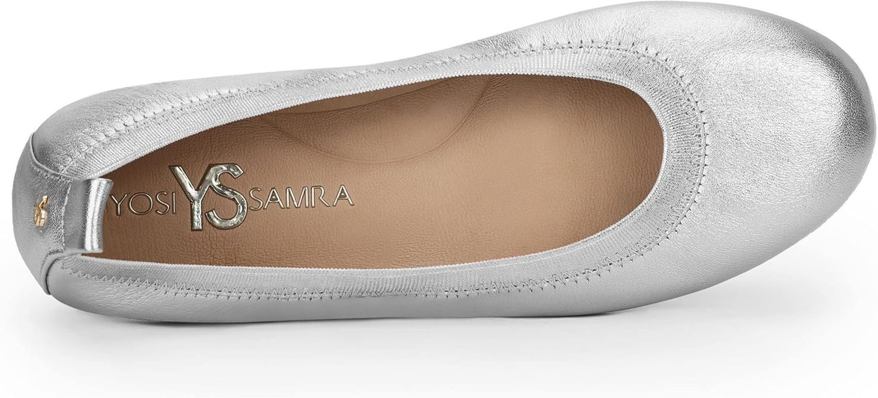 Samara Women'S Leather Metallic Foldable Ballet Flat