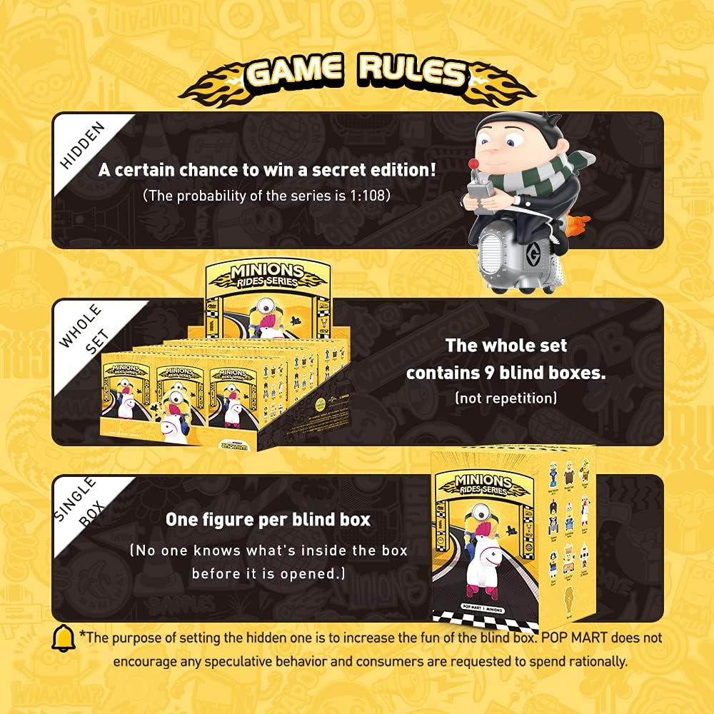 Minions Mount Series 1PC Blind Box Toy Box Bulk Popular Collectible Random Art Toy Hot Toys Cute Figure Creative Gift, for Christmas Birthday Party Holiday