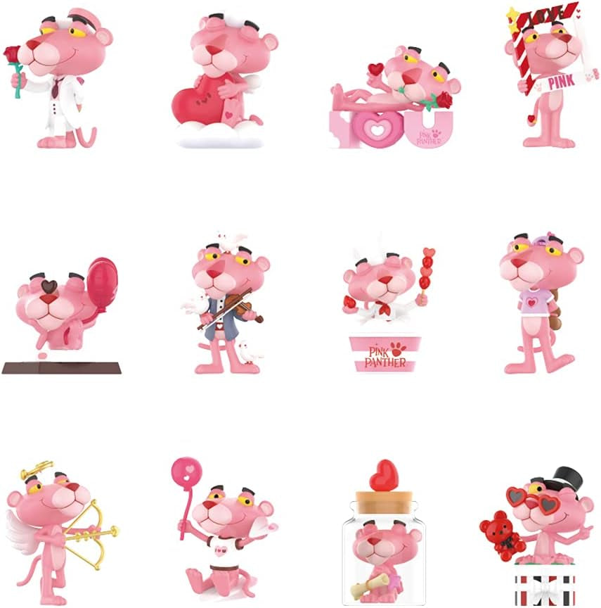 Pink Panther-3Pc Pet Art Toy Popular Collectible Cute Kawaii Toys Figures Blind Box Gift for Christmas Birthday Party Holiday