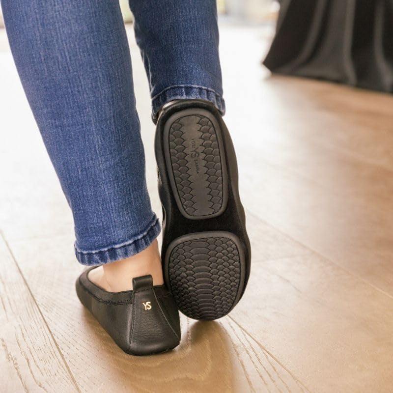 Samara Women'S Leather Metallic Foldable Ballet Flat