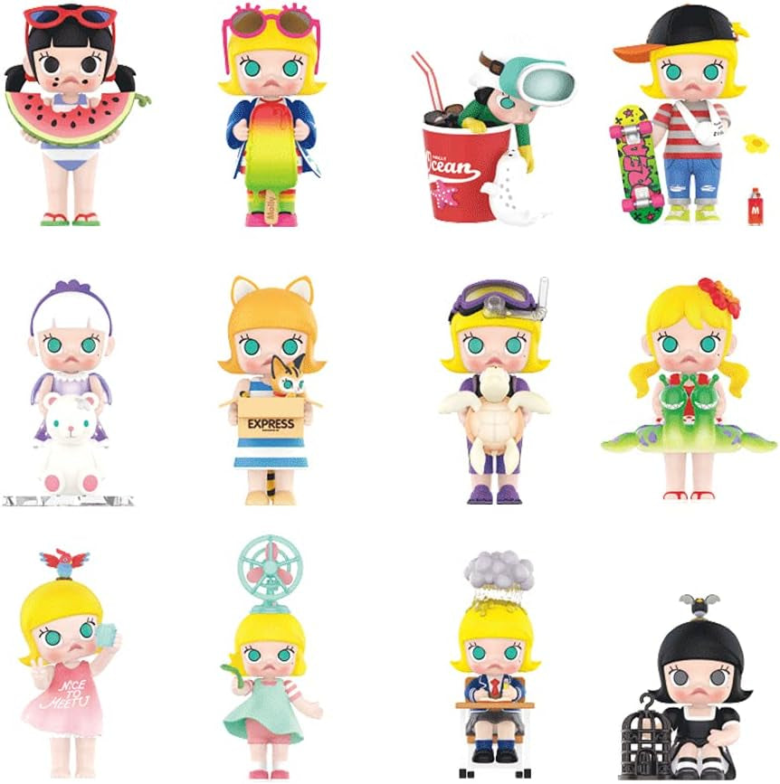 Molly When I Was a Kid Series 12PC Blind Box Toy Box Bulk Popular Collectible Random Art Toy Hot Toys Cute Figure Creative Gift, for Christmas Birthday Party Holiday