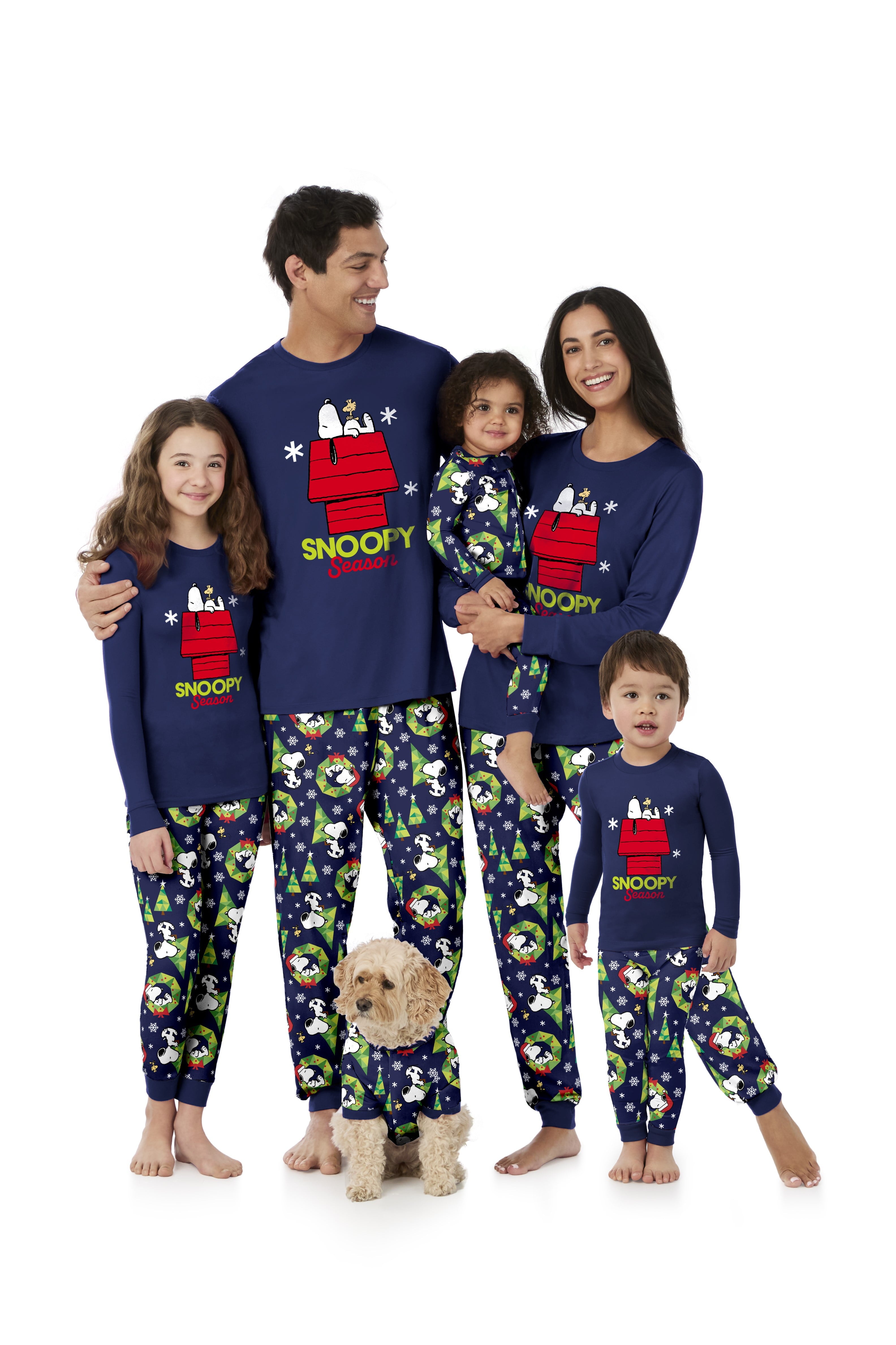 Snoopy Unisex Infant Matching Family Pajamas Top and Pants Set, 2-Piece, Sizes 6M-18M