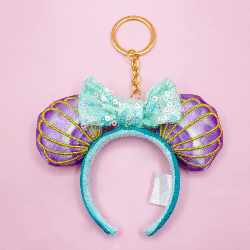 Cute Cartoon Creative Labubu Doll Beauty Fish Head with Keychain DIY Decoration Cute Bow Party Headband Accessories Cartoon Toy