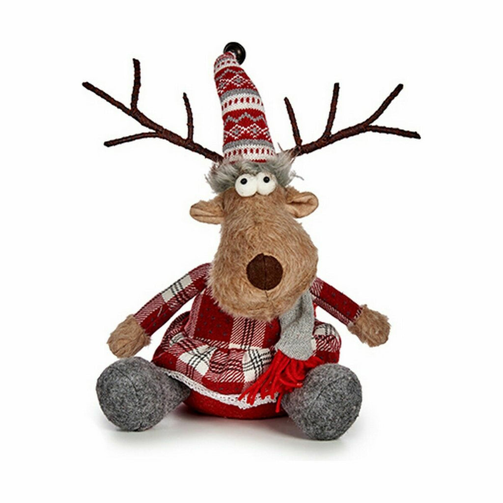 Decorative Figure Krist+ White Brown Red Grey Deer 16 x 30 x 30 cm (4 Units)