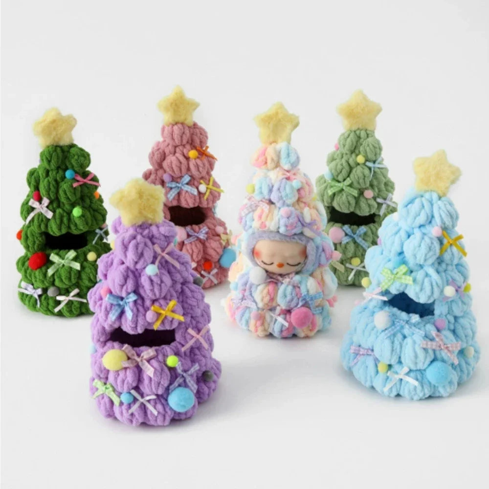 Handmade Crochet Christmas Tree Clothing for 1.0/3.0 Labubu Outfit Doll DIY Accessories Christmas Halloween Kids Gift