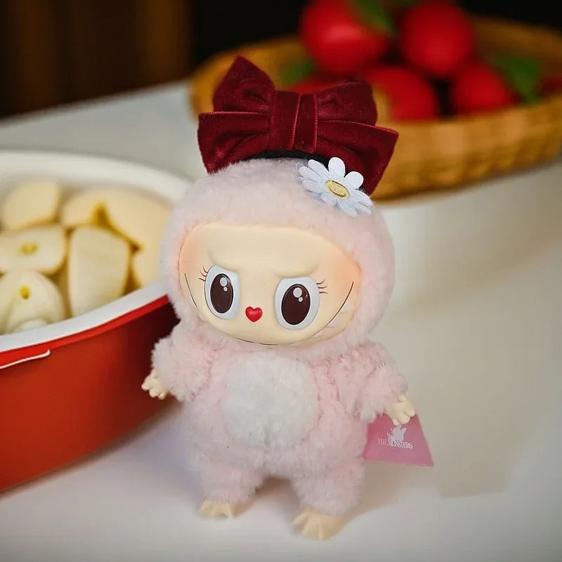 Cute Cartoon Creative Labubu Doll Beauty Fish Head with Keychain DIY Decoration Cute Bow Party Headband Accessories Cartoon Toy