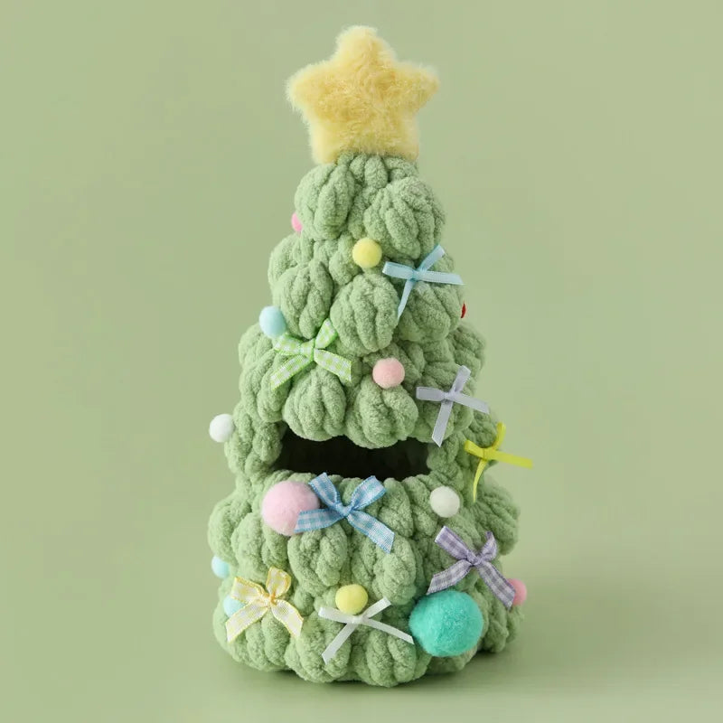 Handmade Crochet Christmas Tree Clothing for 1.0/3.0 Labubu Outfit Doll DIY Accessories Christmas Halloween Kids Gift