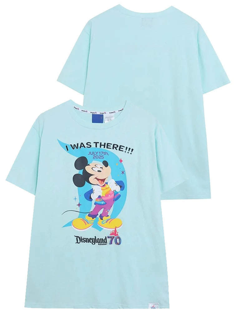 Disneyland 70th Anniversary Castle Letter Cartoon Print T-Shirt New Fashion Women O-Neck Pullover Short Sleeve Tee Tops Female