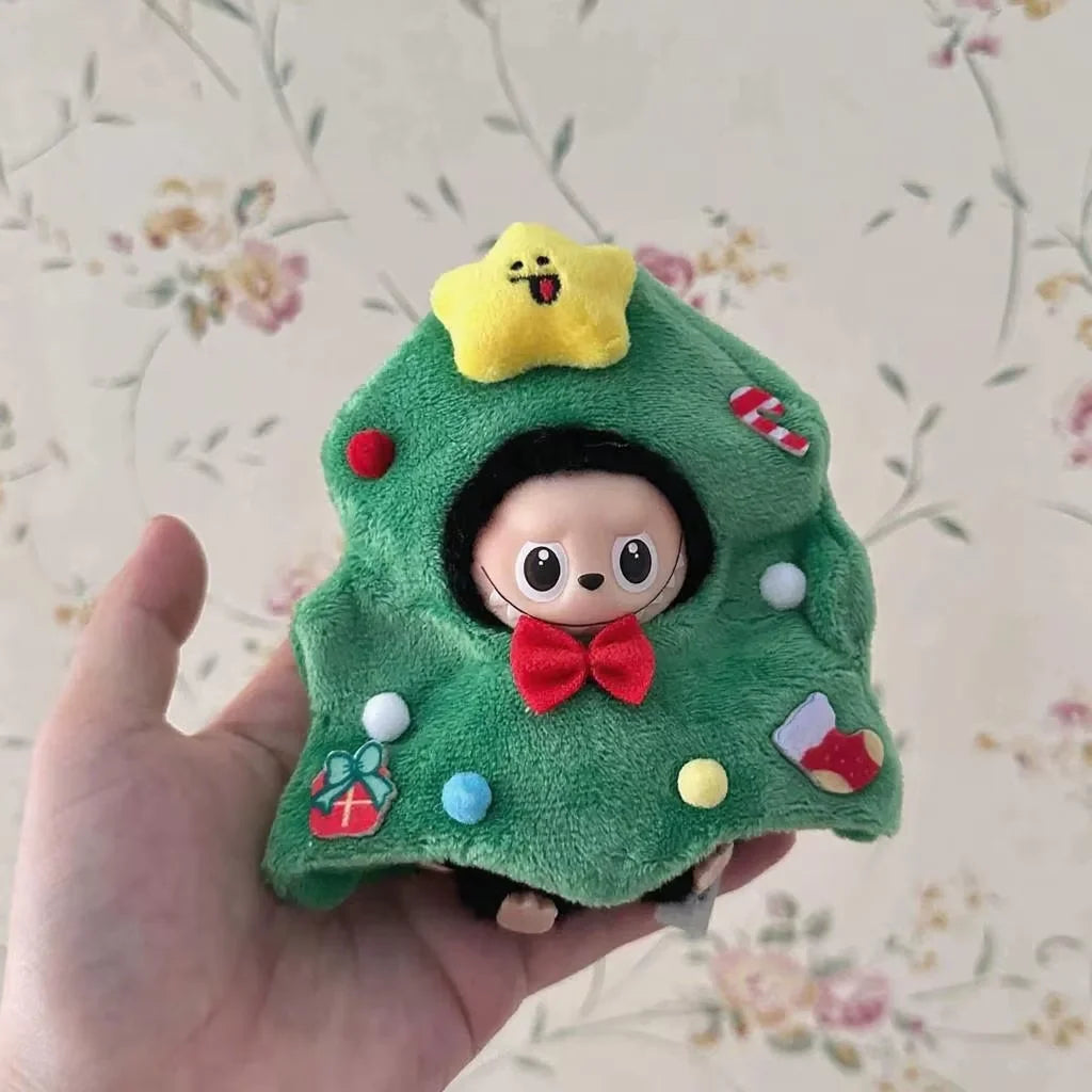 For Mini Labubu 4.0 Pin for Love Clothes Christmas skirt cloak For Labubu V4 Christmas Outfit Clothing Accessories