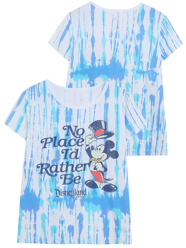 Disneyland 70th Anniversary Castle Letter Cartoon Print T-Shirt New Fashion Women O-Neck Pullover Short Sleeve Tee Tops Female