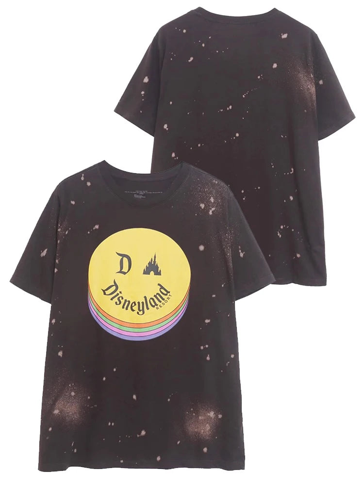 Disneyland 70th Anniversary Castle Letter Cartoon Print T-Shirt New Fashion Women O-Neck Pullover Short Sleeve Tee Tops Female