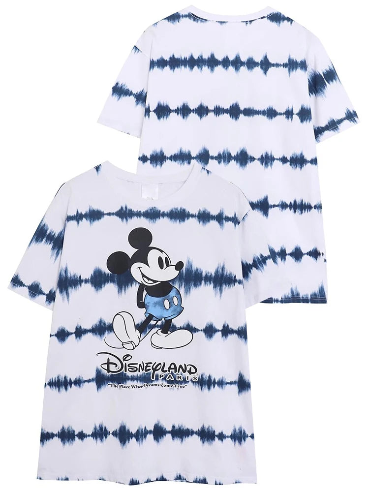 Disneyland 70th Anniversary Castle Letter Cartoon Print T-Shirt New Fashion Women O-Neck Pullover Short Sleeve Tee Tops Female