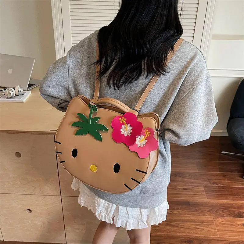 Sanrio New Y2K Hot Hello Kitty Portable Backpack Shoulder Bag Black Skin Hello Kitty Shoulder Bag 2025 New Cute Portable Tote