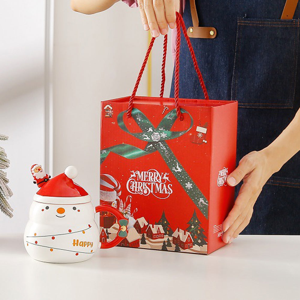 NNEDSZ Christmas Cup Gift Box Ceramic Mug Set Mug Gift Set Christmas Coffee Cup(Tree)