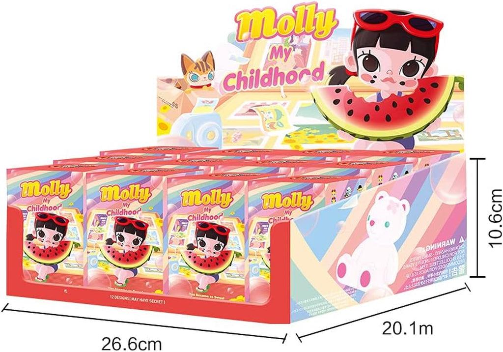 Molly When I Was a Kid Series 12PC Blind Box Toy Box Bulk Popular Collectible Random Art Toy Hot Toys Cute Figure Creative Gift, for Christmas Birthday Party Holiday