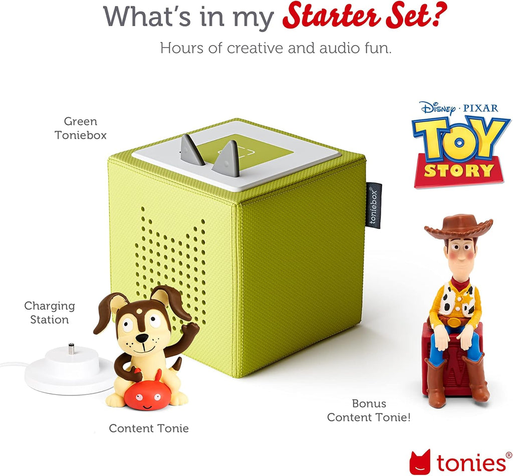 Toniebox Starter Set with Woody and Playtime Puppy - Green [Discontinued]