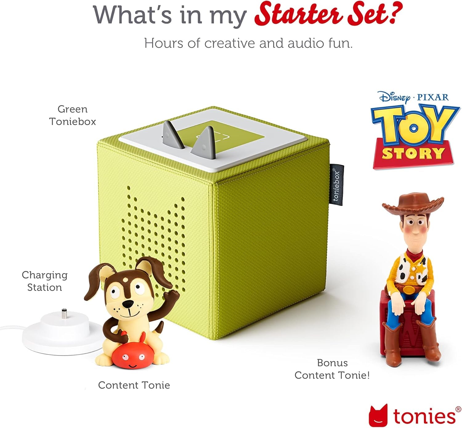 Toniebox Starter Set with Woody and Playtime Puppy - Green [Discontinued]