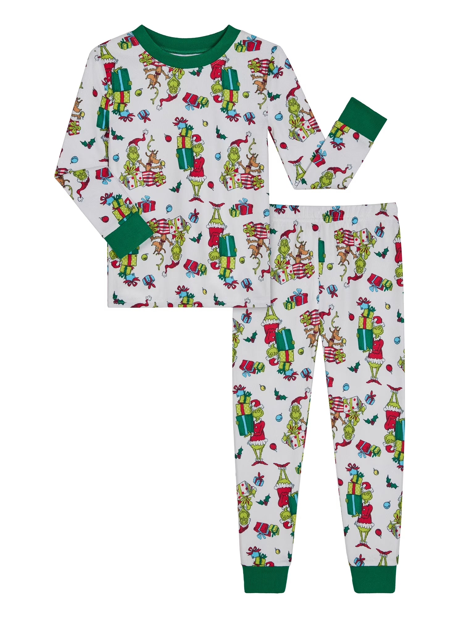 Grinch Toddler Long Sleeve Top and Pants Pajama Set, 2-Piece, Sizes 12M-5T