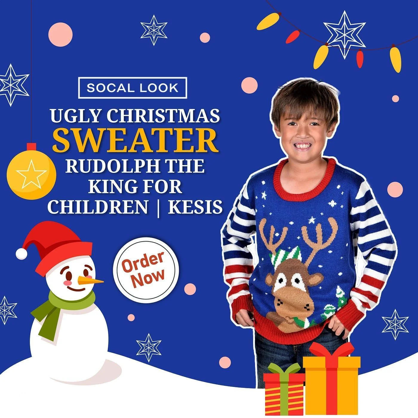 Kids Christmas Sweater, Children'S Acrylic Holiday Pullover for Boys & Girls, 9-10 Years