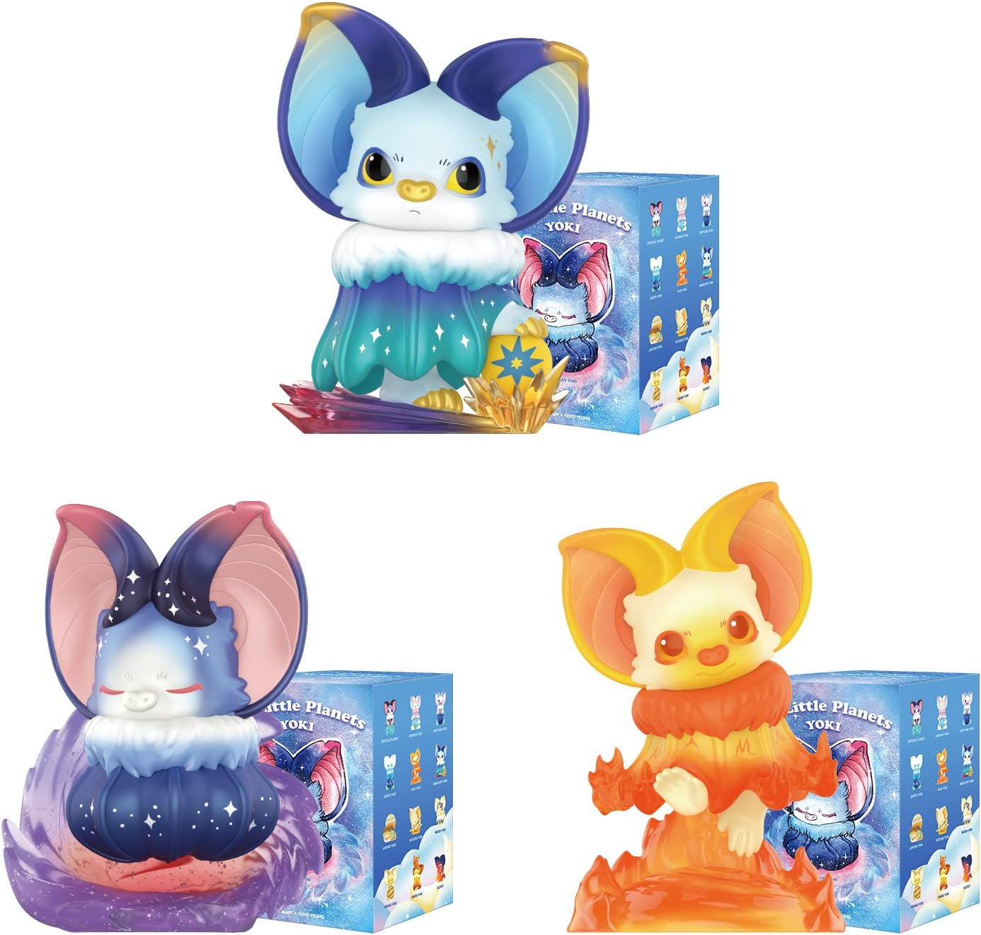Yoki My Little Planet Series 3PC Blind Box Toy Box Bulk Popular Collectible Random Art Toy Hot Toys Cute Figure Creative Gift, for Christmas Birthday Party Holiday