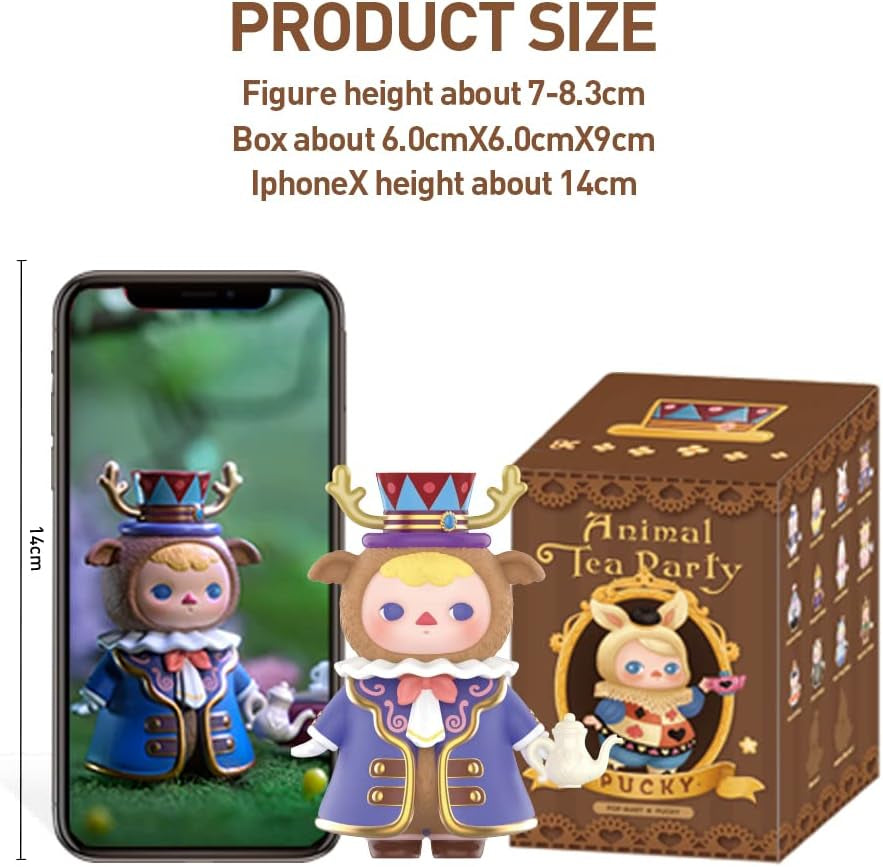 PUCKY Animal Tea Party Blind Box Figures, Random Design Toys for Modern Home Decor, Collectible Toy Set for Desk Accessories, 3PC