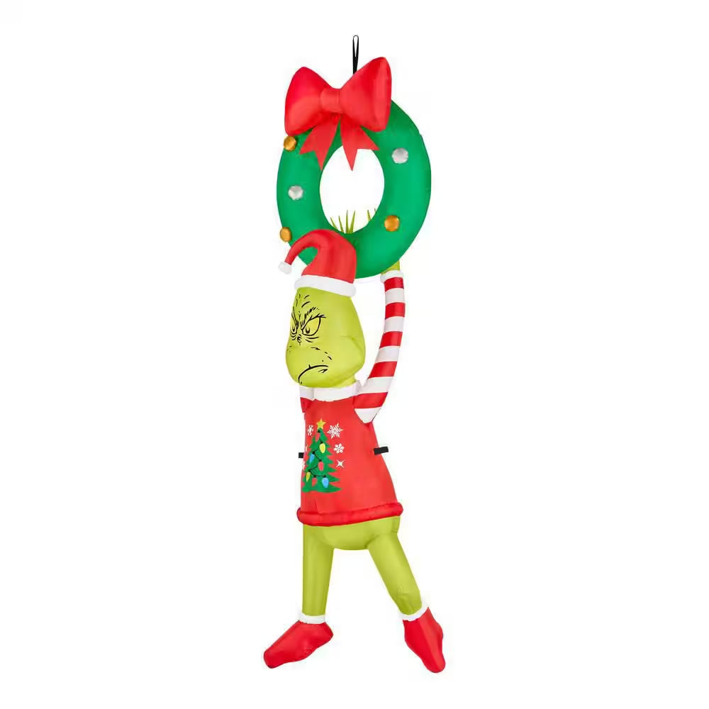 6.5 Ft LED  Hanging from Wreath with Red Bow