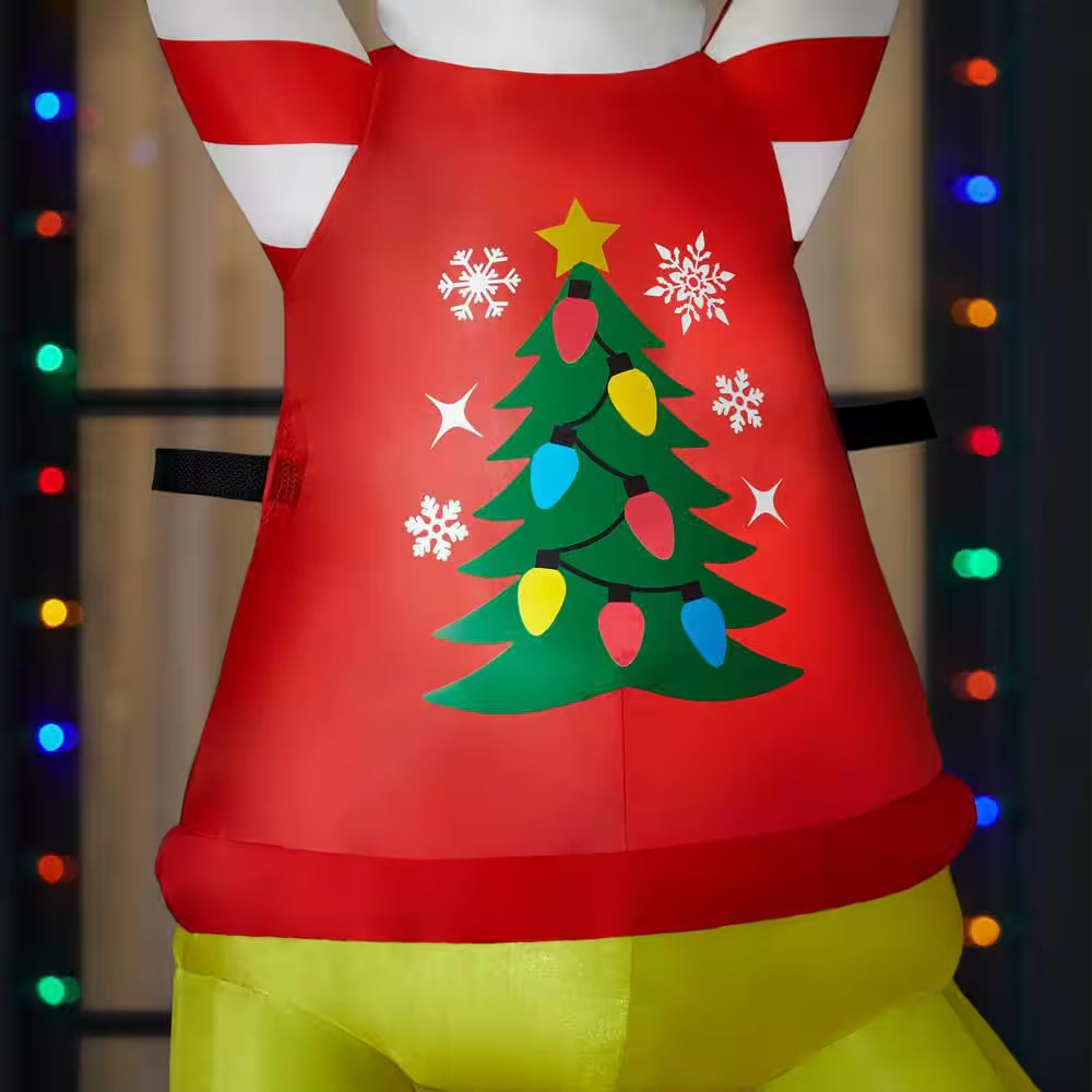 6.5 Ft LED  Hanging from Wreath with Red Bow