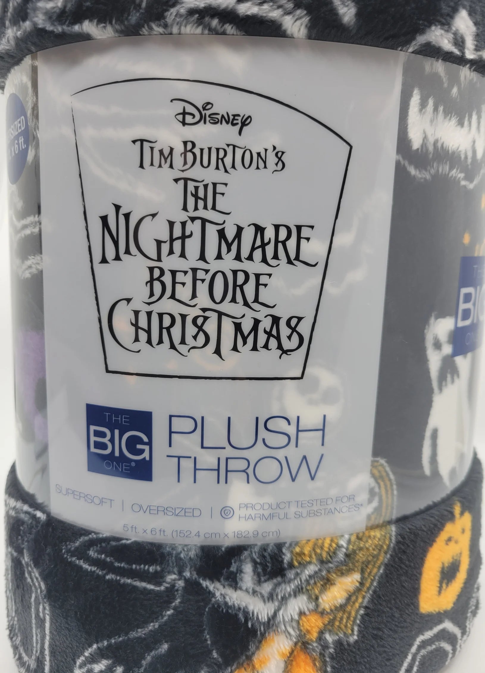 Nightmare before Christmas Throw Blanket, Plush Fuzzy Soft Warm Cozy 5 Ft X 6 Ft