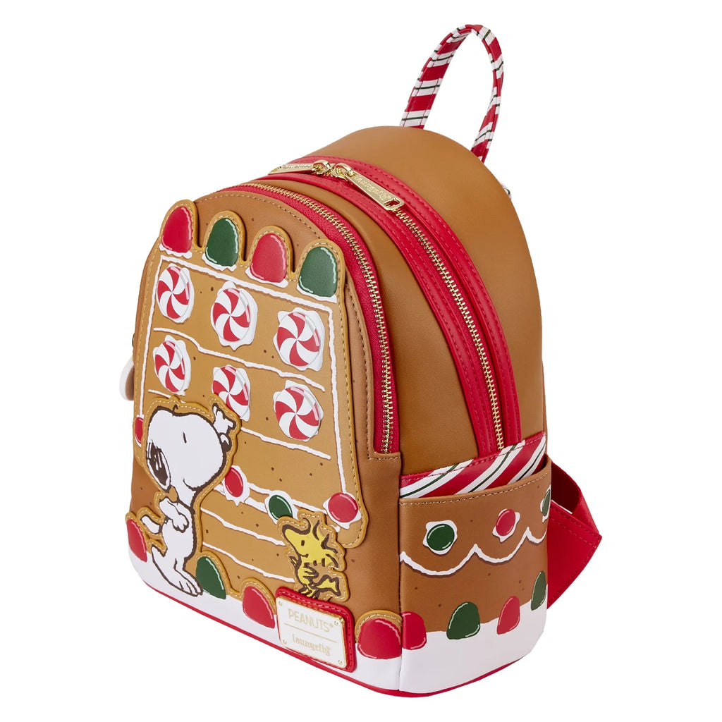 Peanuts  Snoopy Gingerbread Mini Backpack – Festive Holiday Bag for Peanuts Fans(Scented)