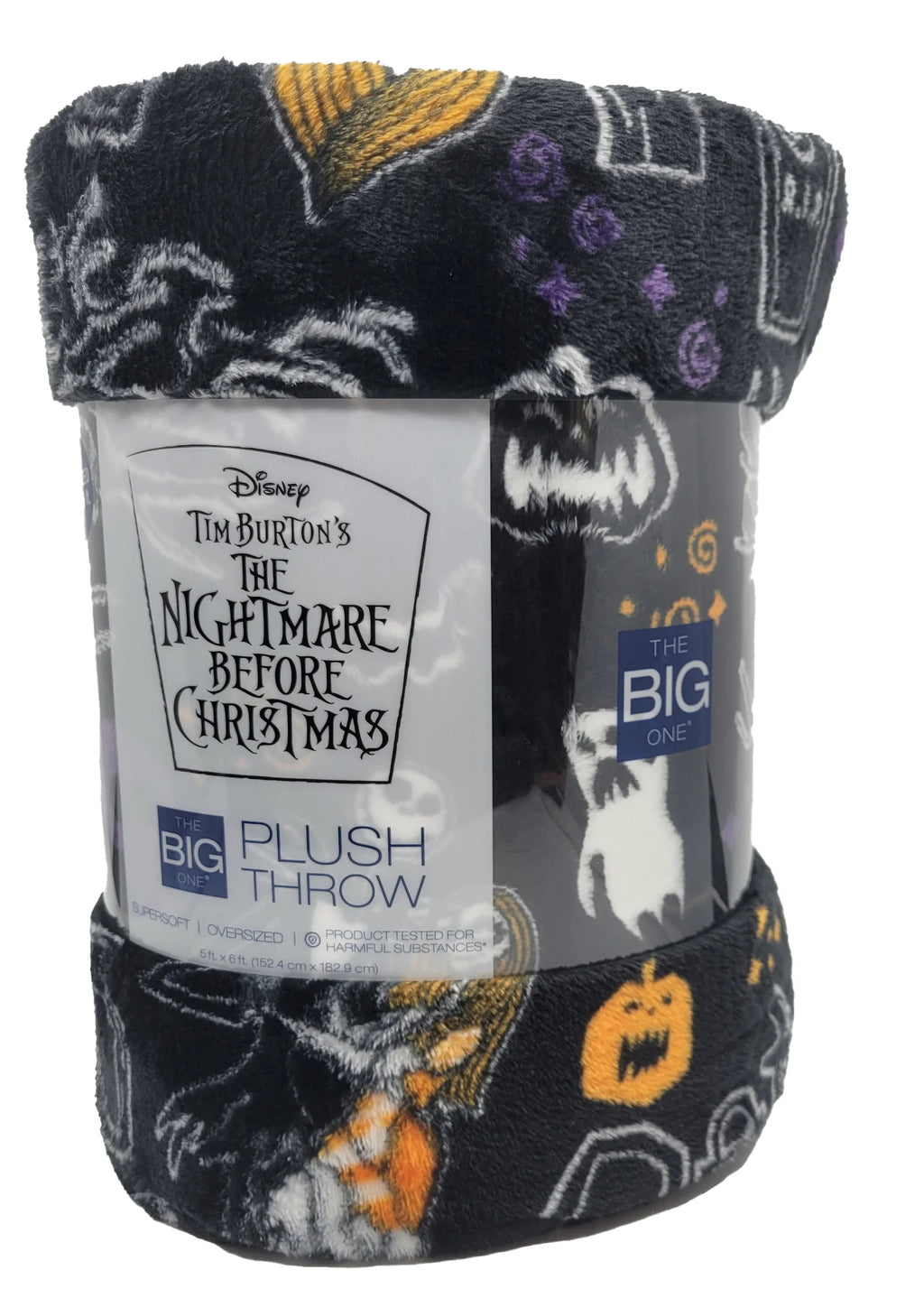 Nightmare before Christmas Throw Blanket, Plush Fuzzy Soft Warm Cozy 5 Ft X 6 Ft