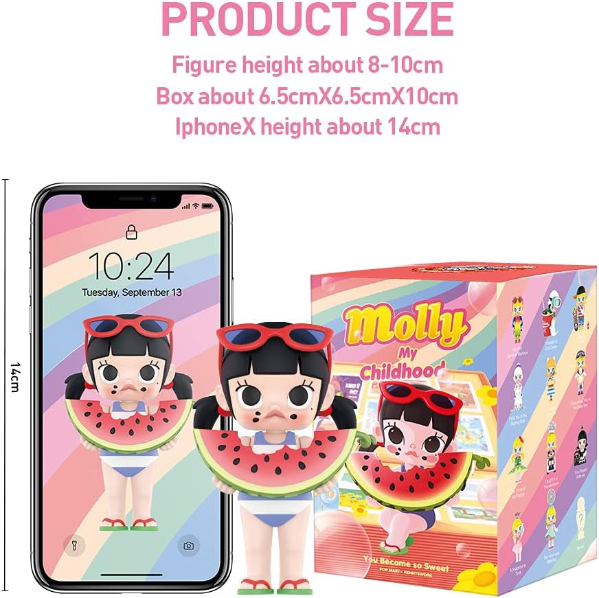 Molly When I Was a Kid Series 12PC Blind Box Toy Box Bulk Popular Collectible Random Art Toy Hot Toys Cute Figure Creative Gift, for Christmas Birthday Party Holiday