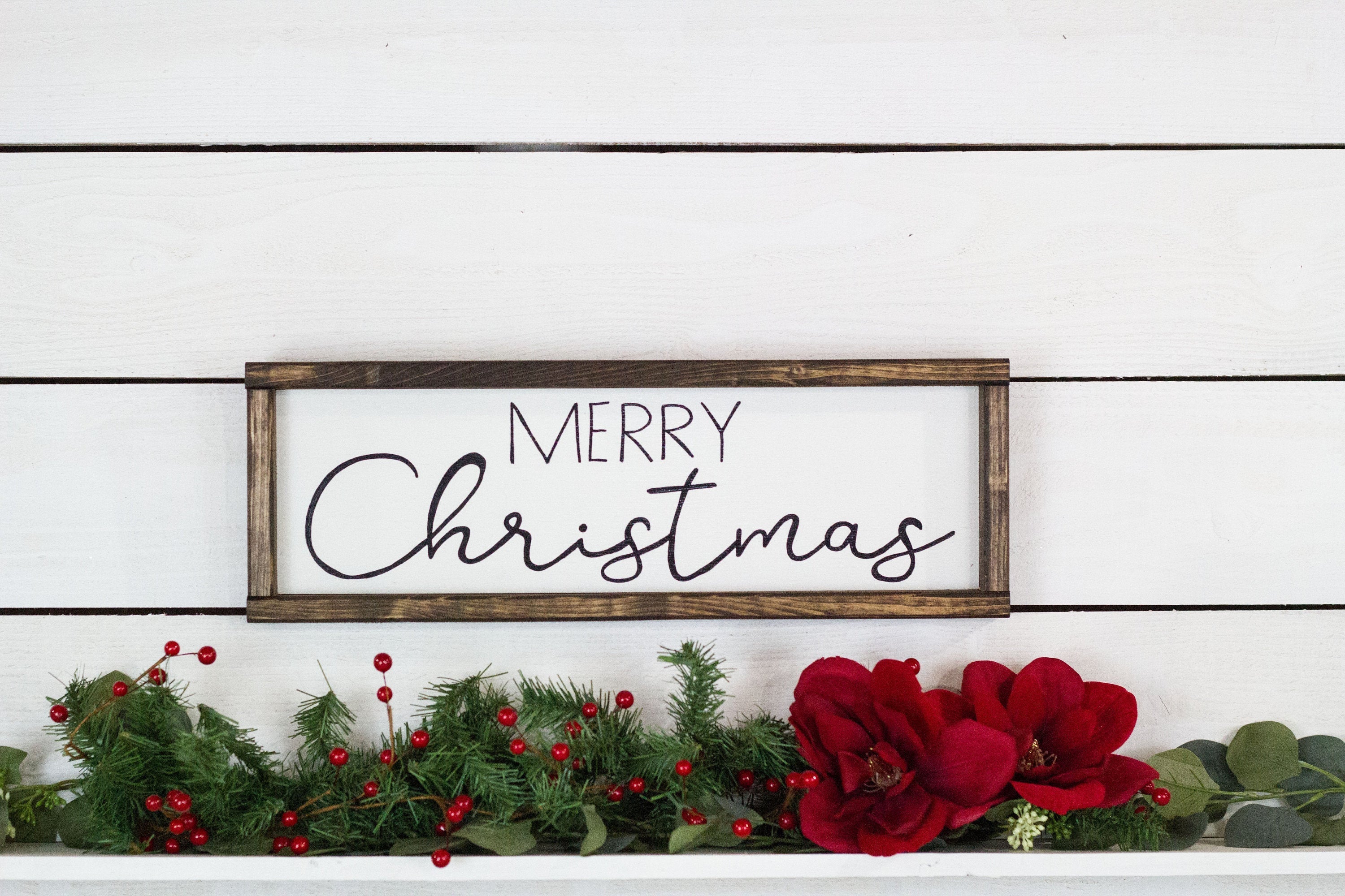 Merry Christmas Wood Sign