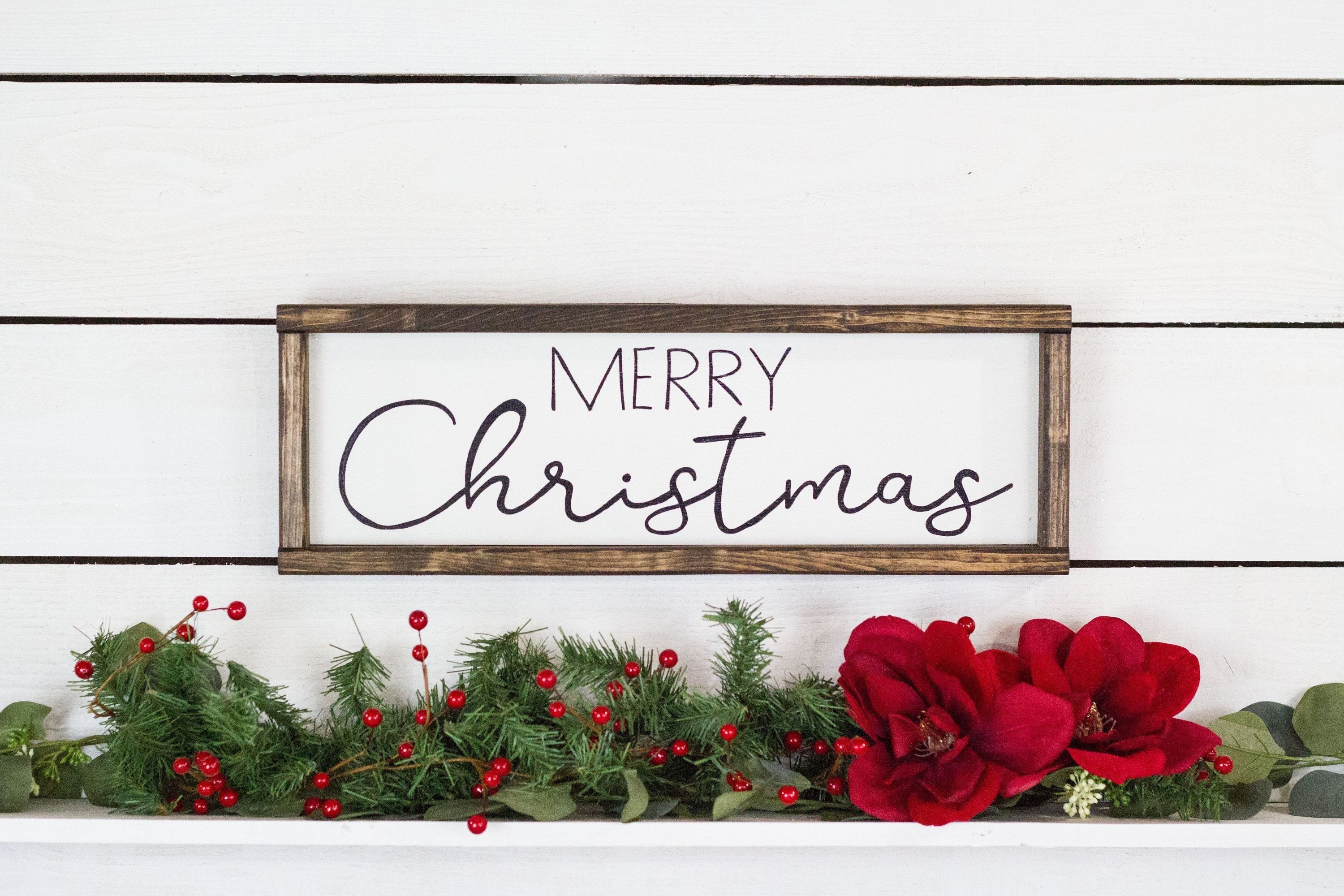Merry Christmas Wood Sign